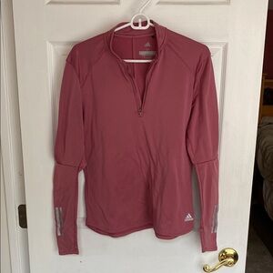 Adidas Pink Fitted Long Sleeve Polo Tee